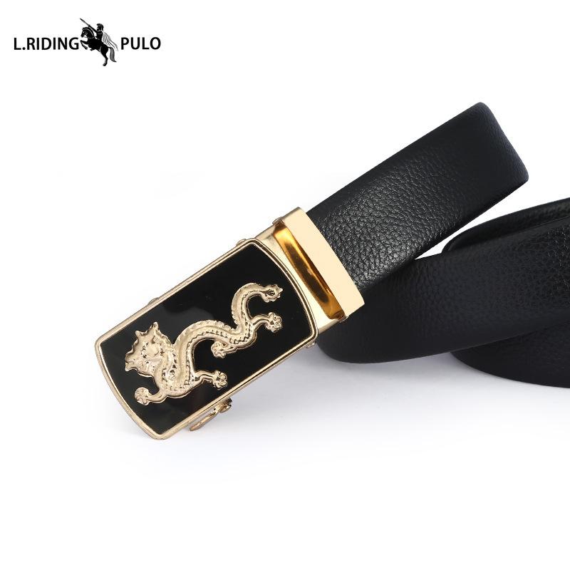 Мужской кожаный ремень с автоматической пряжкой, деловой ремень в корейском стиле, креативный, для досуга, универсальный, износостойкий, подарочный ремень