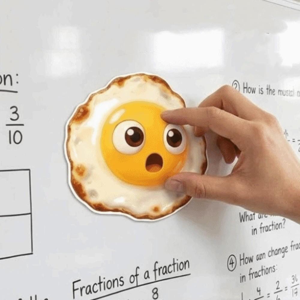 2D Flat Egg Fridge Magnet Simulation Magnetic Fridge Sticker Creative Acrylic Magnet  Kitchen