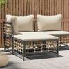 VidaXL Garden Stool with Beige Cushion Woven Resin 364132