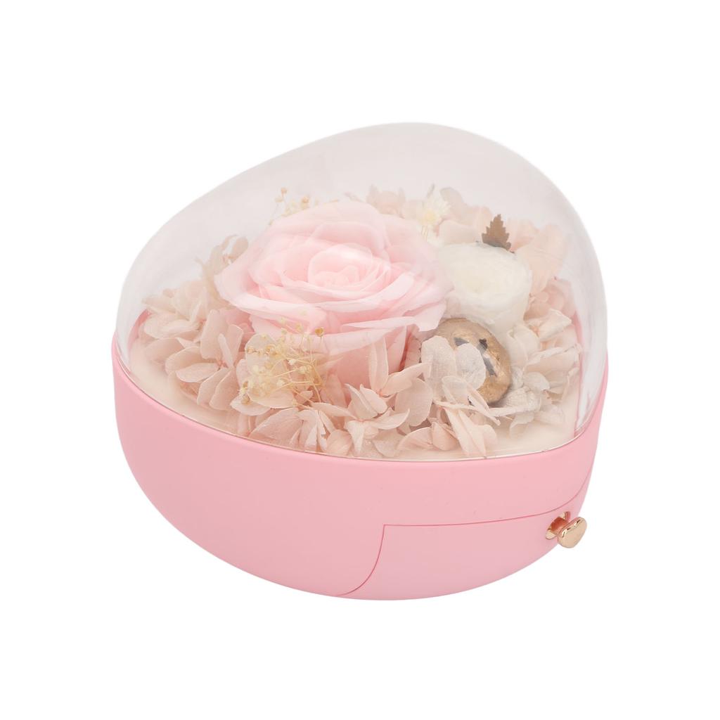 Шкатулка для украшений в форме сердца, свадебная, с сохраненным цветком, для хранения ожерелий и колец, органайзер для женщин