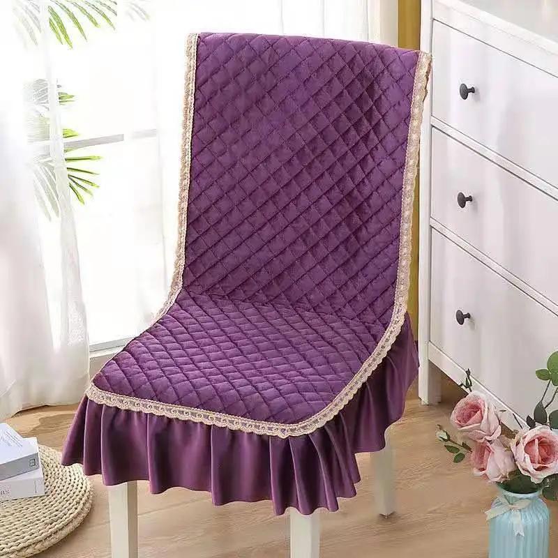 Минималистичный домашний обеденный стол, чехол на стул, соединенный нескользящий кружевной чехол на табурет, плюшевая пылезащитная и дышащая подушка на стул