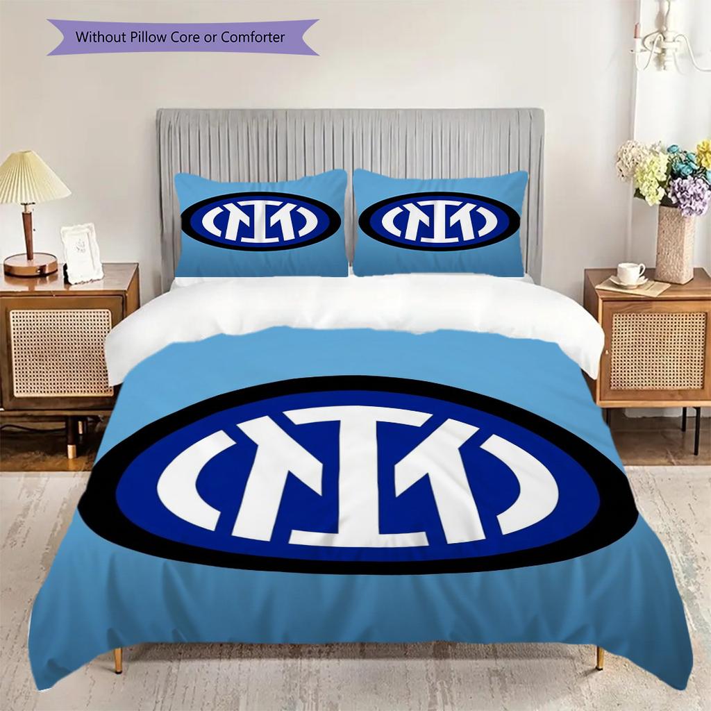 Inter Milan Legacy: Blue Passion Bedding (1 * duvet cover + 2 * pillowcase, without core) Soft and comfortable Christmas birthday gift