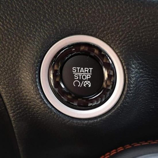 For 11 - 24 Dodge RAM 1500 Carbon Fiber Engine Start/Stop Push Button Ring Trim