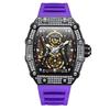 New Top Brand Diamond-encrusted Fashion Sports Automatic Mechanical Watch Men's Silicone Tape Waterproof Men's Wrist Watch