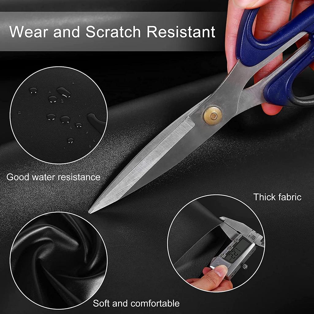 DERAYEE Synthetic Leather Faux 137cm Soft PVC Leather for Handmade Bag Making Fabric, Leather, Wide, Repairs, (2M, Black)