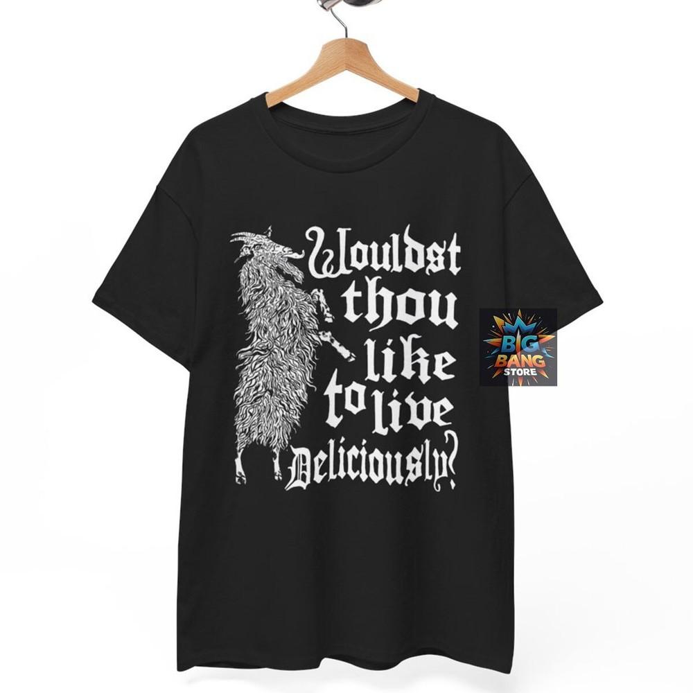 Футболка Live Deliciously Black Phillip, Музыкальная группа Рок Панк Метал, Унисекс футболка