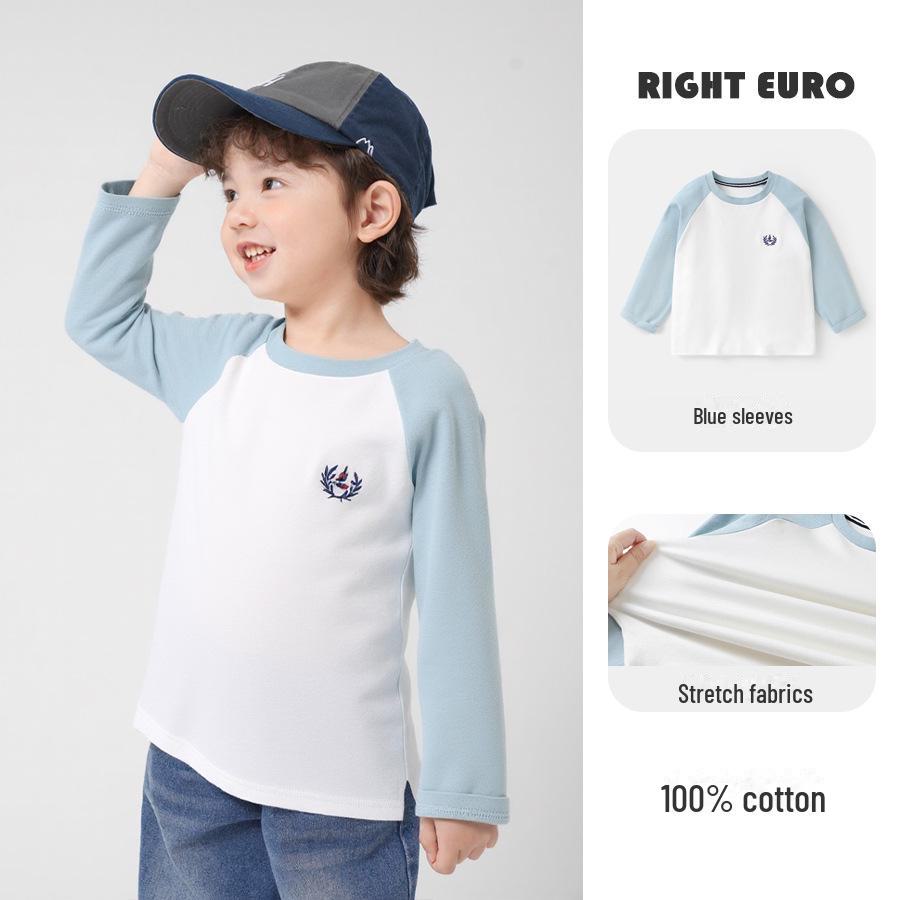 Футболка для мальчиков из антибактериального хлопка с длинными рукавами в полоску