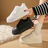 Women's Casual Winter Chunky Platform Sneakers Anti-Slip Lace-Up Faux Fur Lining Walking Shoes PU Leather Warm Fleece Lined Tennis Sneakers for Women