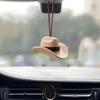 Тканевая ковбойская шляпа Подвесное украшение для автомобиля Веселый декор Применение для интерьера автомобиля Подарок для дорожного путешествия Универсальная посадка для большинства автомобилей