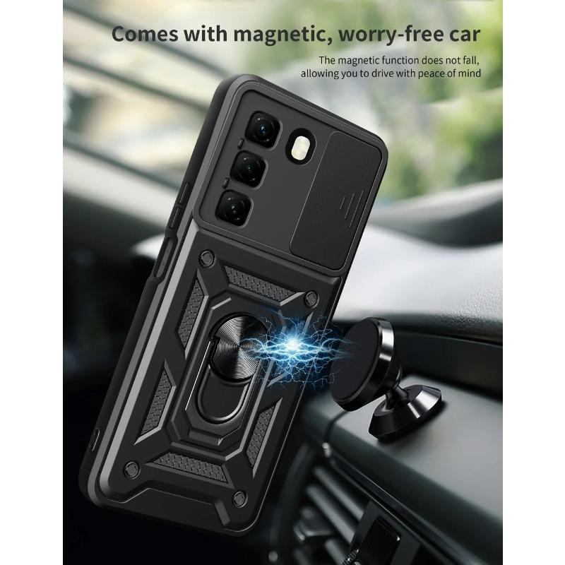 Защитный чехол для камеры Infinix Hot 50 50i Hot 40 Pro 40i 30 Paly 30i 20 INFINIX Smart 8 Pro 8 + 7 Armor Hybrid Ring Back Cover