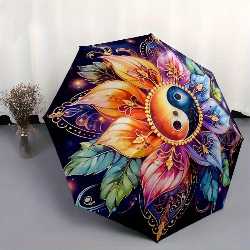 1pc Yin Yang Symbol Automatic Umbrella - 8-Rib Foldable Design, Outdoor Adventures, and Family Celebrations yy250829090