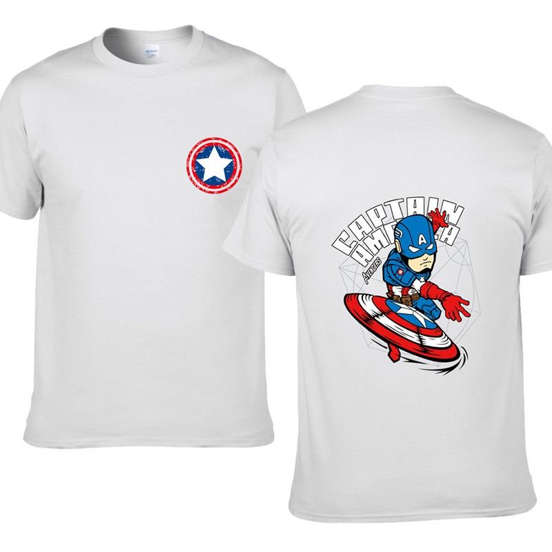 Vibrant Avengers Captain America Printed Short Sleeve Top For Every Season