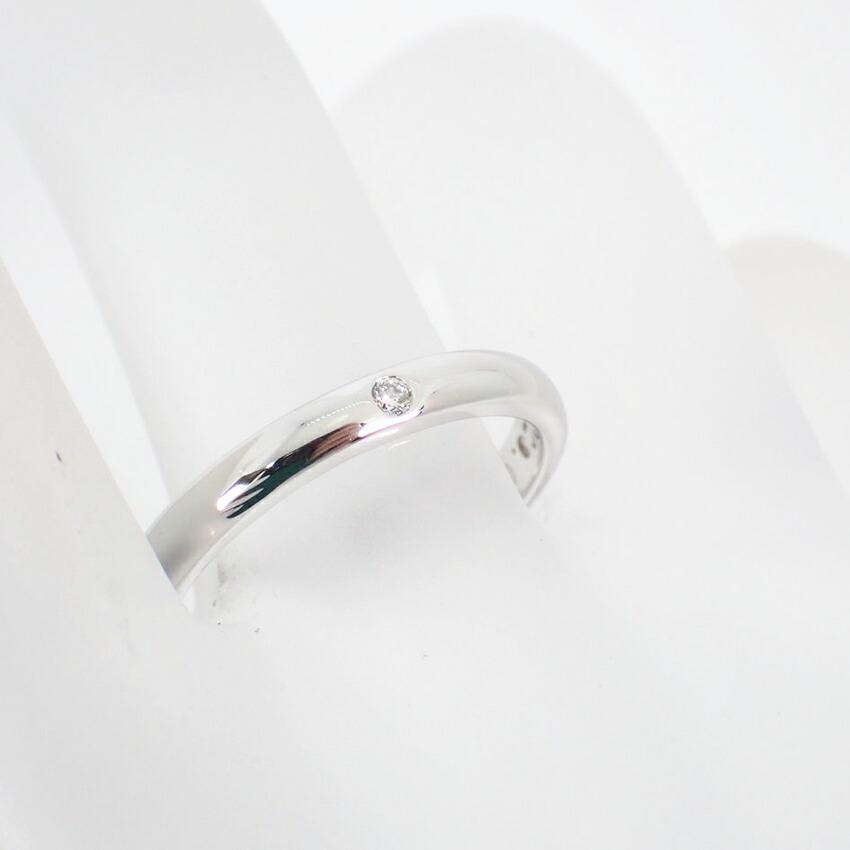 [Pre-owned] TIFFANY PT950 Stacking Band Diamond Ring / Size 15 / j50-12