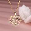 Trendy Love Heart Flower 26 Letters A-Z Pendant Necklace Vintage Gold Color Chains Necklaces For Women Wedding Jewelry Girl Gift