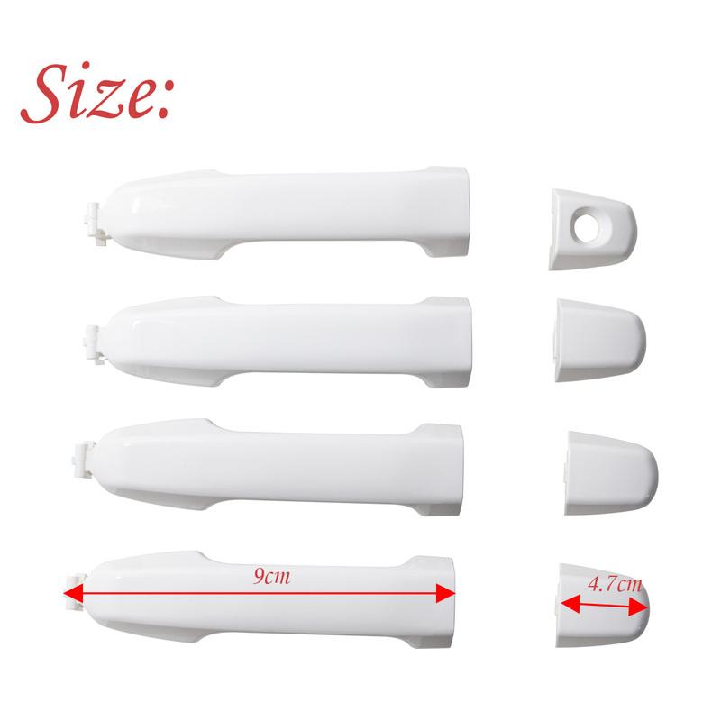 4 Pcs Exterior Outside Door Handle White Painted For Toyota Camry 2012 2013 2014 2015 2016 2017 Car Outer Accessories