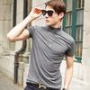2024 Men's Milk Silk Slim Short-sleeve High-collar Solid Color T-shirt