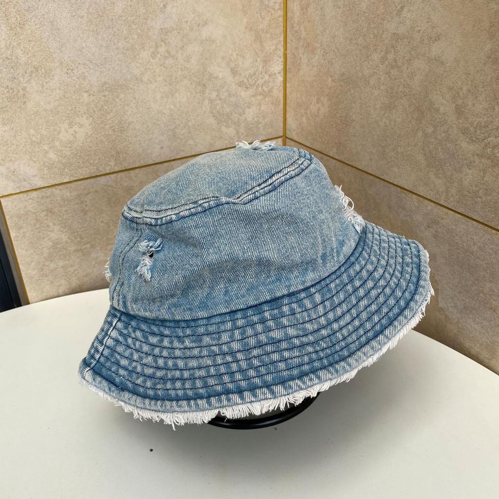 Старая рваная джинсовая шляпа-ведро с каймой, женская, иностранного стиля, универсальная, для умывания, абажур