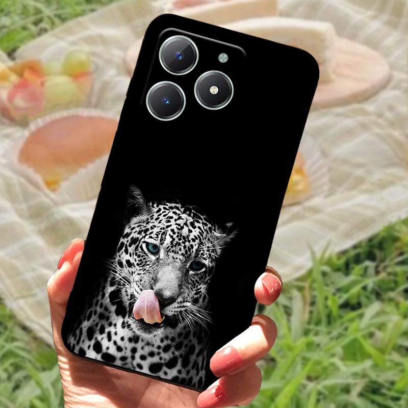 Для Realme C61 4G Чехол Модный Мультяшный Черный Силиконовый Мягкий ТПУ Задняя Крышка Для Oppo Realme C63 Защитные Fundas Coque Чехлы
