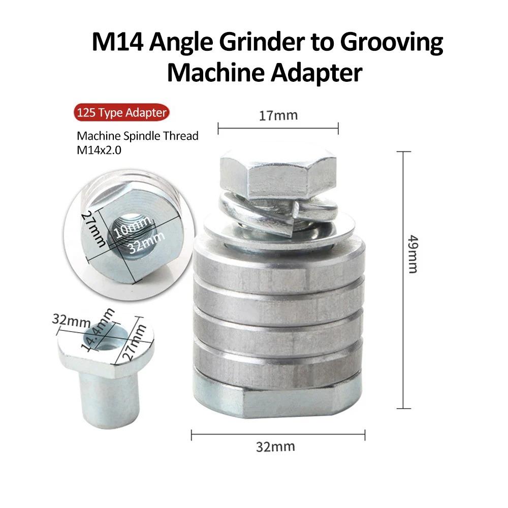 1Pcs Lock Nuts Slotting Angle Grinder Adapter Conversion Kit Power Tool Accessory Grooving Machine Adapter Metal M14 M10