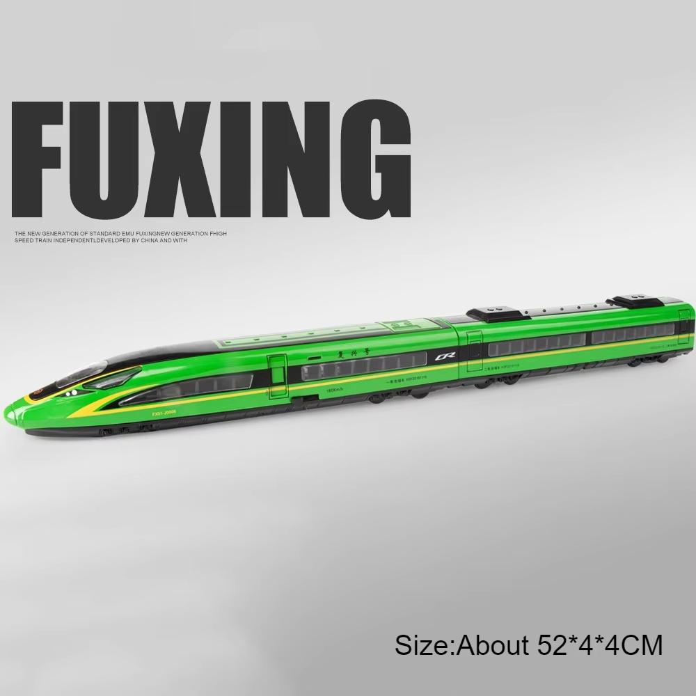 1:87 FUXING Модель высокоскоростного поезда Игрушечная машинка Звук Свет Магнитное соединение Литой металл Модели поезда метро Подарки для мальчиков