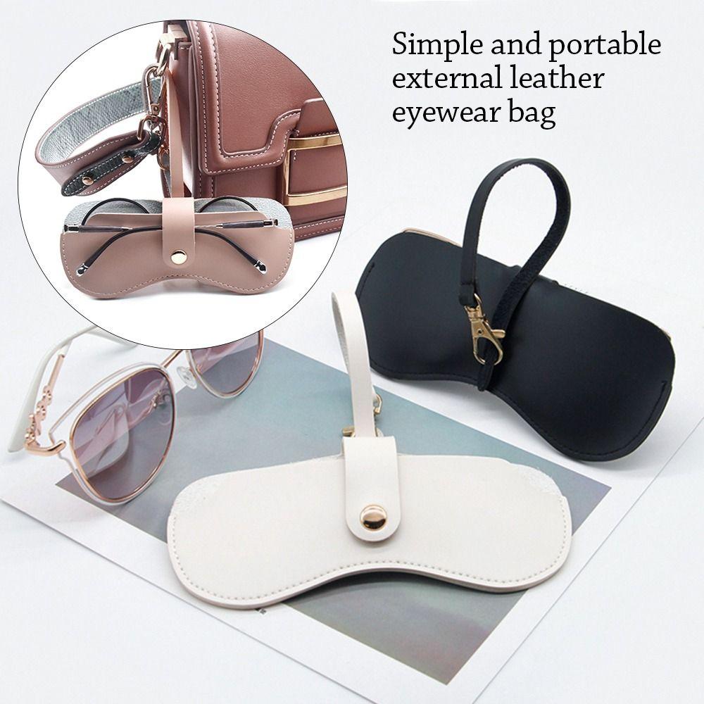Travel Handmade Hanging Wrist PU Leather Glasses Storage Box Sunglasses Case Glasses Bag
