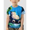 Мультяшный принт Snorlax Детская одежда от 5 до 14 лет Мужская верхняя одежда для детей Мальчик Девочки Детская футболка Верхние рубашки