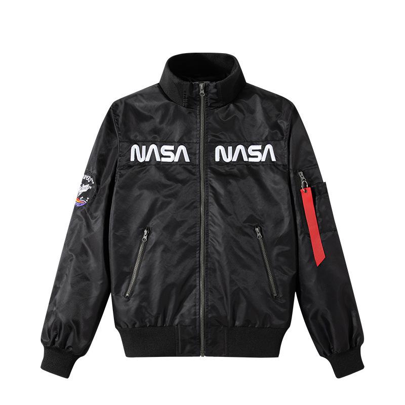 Мужская лётная куртка NASA однотонная - Повседневная, тонкая, модная спортивная куртка