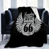 1PC Highway 66 pattern blanket, all season lightweight home office outdoor nap multifunctional blanket
