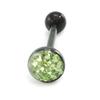 [I9464] - Green 'Crystal' Tongue Piercing