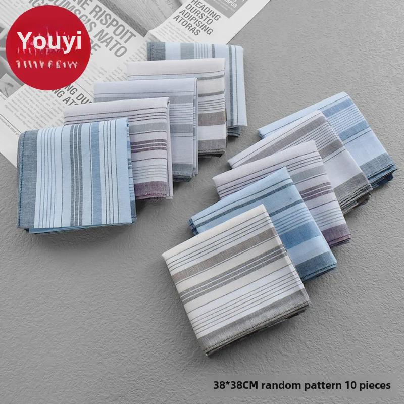 "Free Shipping: A1V Men's Nostalgic Sweat-Absorbent Plaid Handkerchief – Classic and Portable."