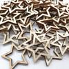100PCS Wooden Crafts Five-pointed Star Hollow Wood Chip Handmade Accessories DIY Accessories