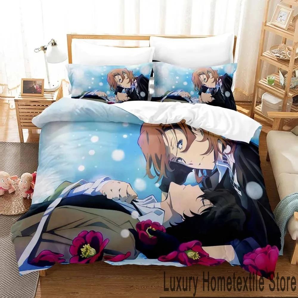 Аниме Bungo Stray Dogs Комплект постельного белья для мальчиков и девочек Twin Queen King Size Пододеяльник Наволочка Кровать для мальчиков Взрослый Домашний текстиль