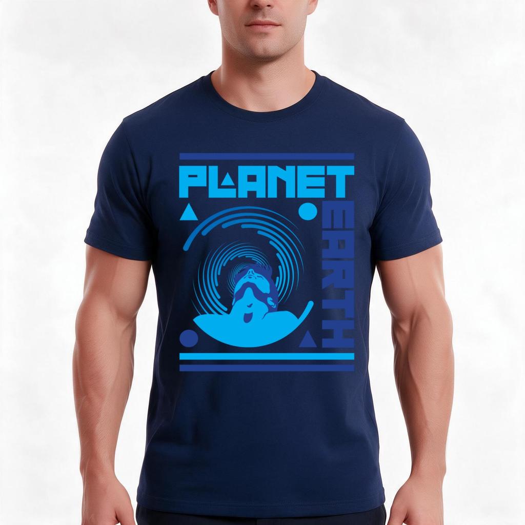 Planet Earth Tshirt Summer Casual Cotton Tee Oversized Streetwear Tops Vintage Graphic Print Loose Fit Short Sleeve