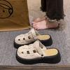 Thick-soled Bag Head Sandals Women's 2025 New Summer Two Wear Outside Cool Slippers Casual Hole Shoes Beach Roman Shoes
