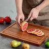 Деревянная разделочная доска для кухни Толстая деревянная сервировочная доска с глубокой канавкой для сока Шаркютери Разделочная Мясной блок для мяса овощей фруктов