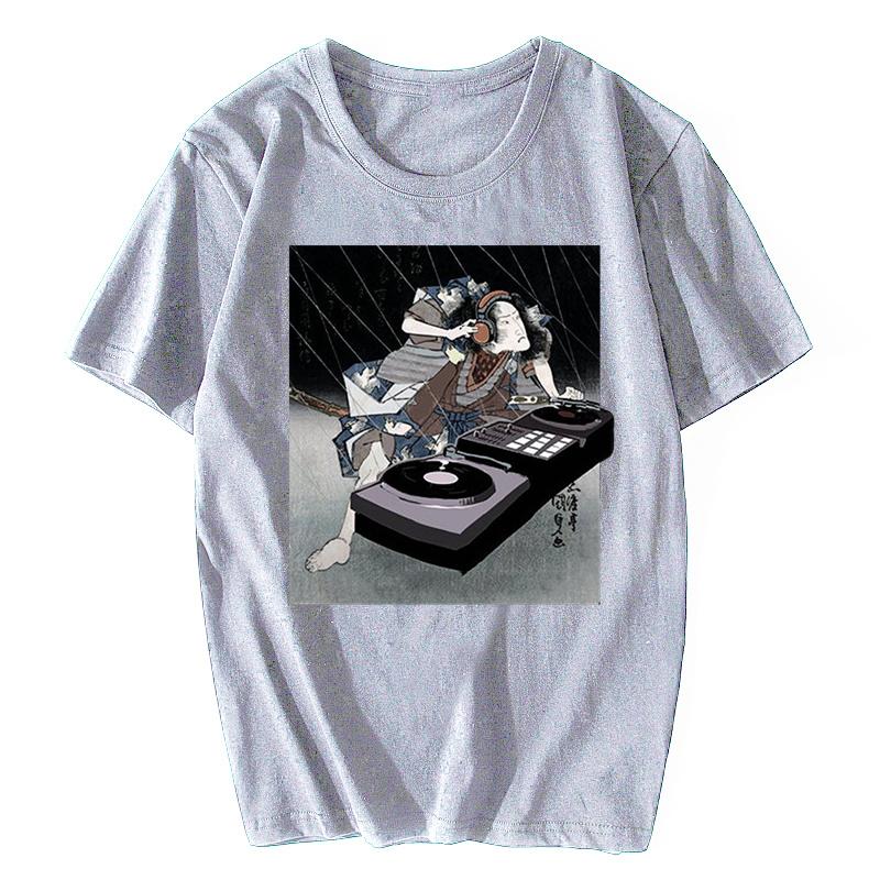 Samurai Dj Shirt Deejay Shirt Funny Dj Tees Cotton Tshirt New Print TShirt Mens Short Sleeve Hot Band T Shirt funny