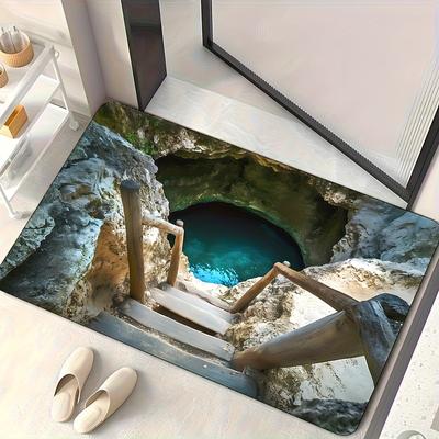 1 шт. Фэнтезийный коврик для ванной «Водонапорная башня», подходит для спальни и прихожей гостиной - Дизайн «Мистическая пещера»