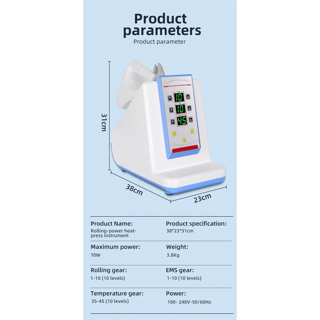 Electric Rolling Heating EMS Muscle Massager For Body Back And Neck Pain Relief Bodybuilding Slimming Roller Hip Lifting Machine