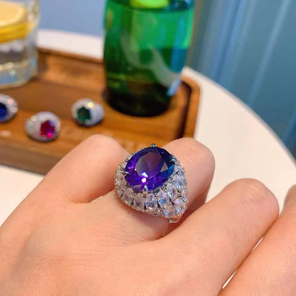 Retro-Style Women's Rings: Multi-Colored Rubies, Sapphires & Purple Zircon