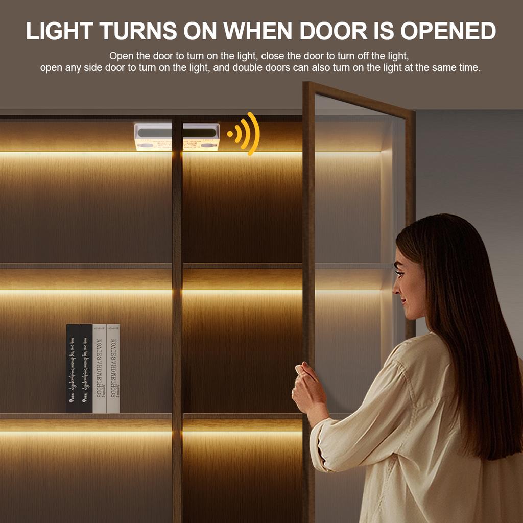 24V 12V DC Light Switch Double Door Open Control Motion Sensor Switch for Closet Cabinet LED Strip DC or Dupont Interface