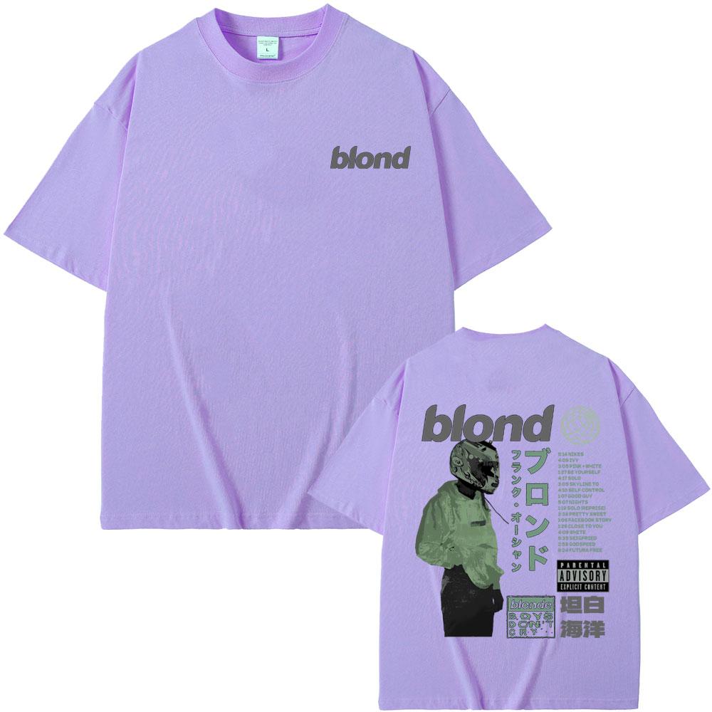 Rapper Frank Double Sided Print T Shirt Rap Men's Blond Hip Hop Tshirt Ocean Oversized T-shirt Men Women Casual Pure Cotton Tees