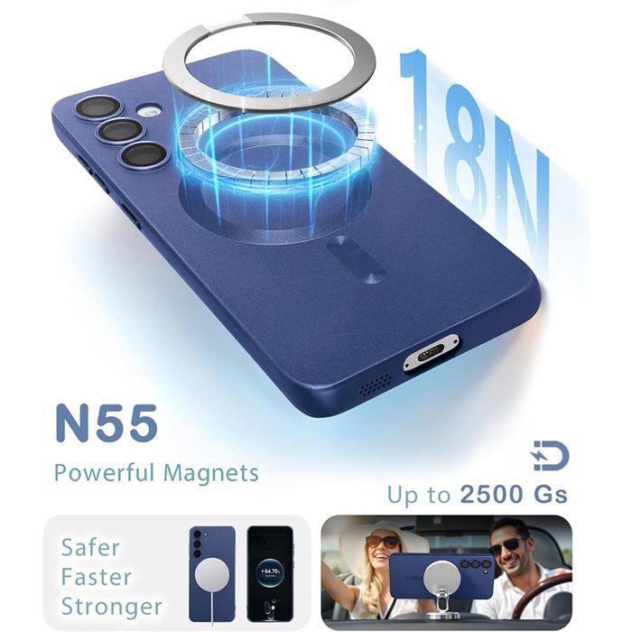 Coque de Protection - BOOLING - pour Samsung Galaxy A17 5G/4G - Silicone avec Cercle Magnétique - Bleu Marine