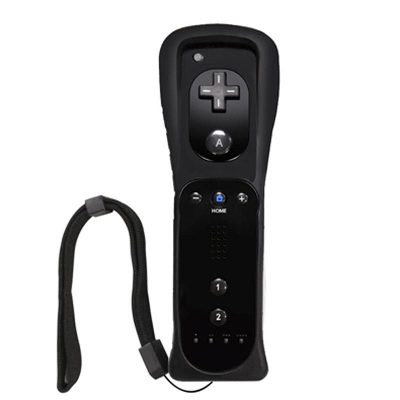 Беспроводной комплект контроллеров для Wii/Wii U – Левый джойстик Nunchuk / Правый пульт с вибрацией в силиконовом чехле и ремешком на запястье