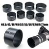 Metal Lens Hood Black Sunshade Protective Shield for Canon/Nikon 40.5/43/46/49/52/55/58/62/67/72mm