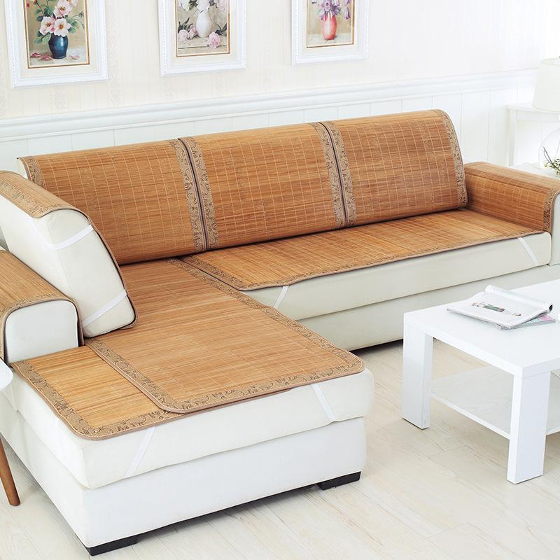 Летний бамбуковый коврик, диванная подушка, коврик, летний противоскользящий чехол для дивана, простой чехол для подушки сиденья в гостиной, утолщенное тканевое полотенце