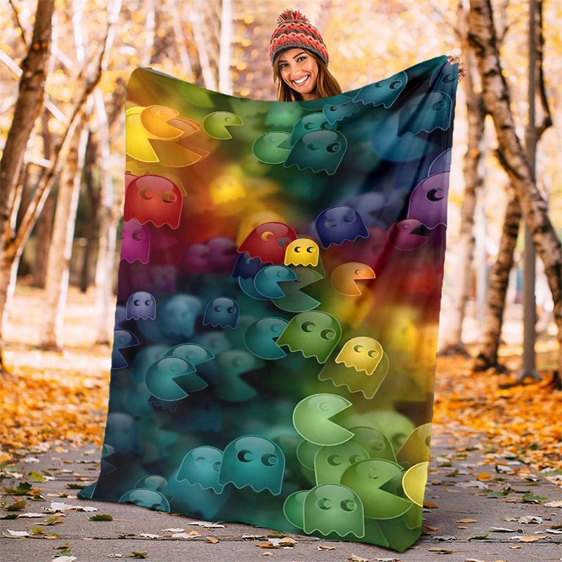 Pixel Game Flannel Blanket Soft Warm All-Season Throw, Design for Camping, Car Travel, Hiking Sofa, Bed, Office Perfect Gift for Parties