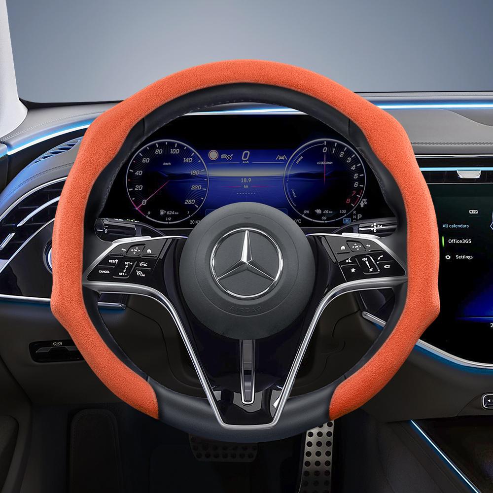 Подходит для премиальных замшевых накидок на руль Mercedes-Benz с защелками, нескользящих и долговечных, доступны в круглом и D-образном исполнении