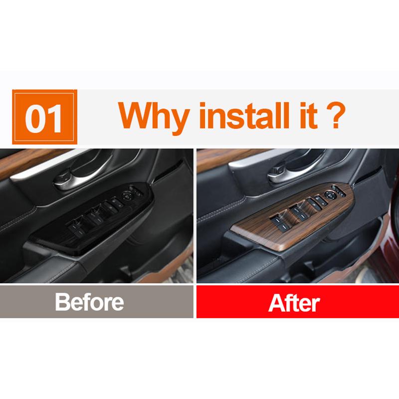 Подлокотник двери автомобиля, крышка подъемника окна, защитная накладка, украшение для Honda CRV CR-V 2017 2018 2022, вид из углеродного волокна