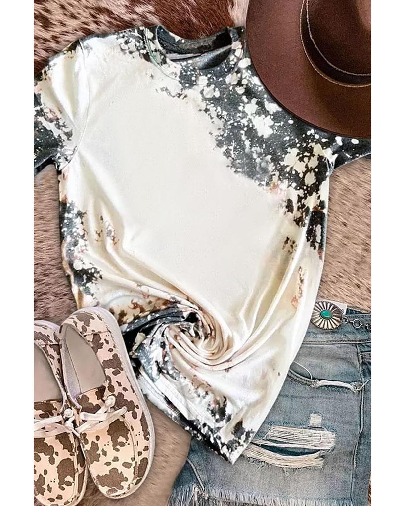 Azura Exchange Футболка из окрашенной отбеленной ткани