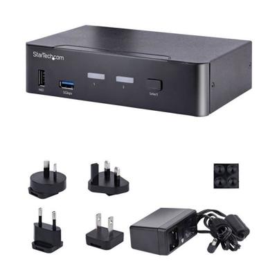 KVM-переключатель - STARTECH - SV231DPUCA - 2 порта - 4K 60 Гц - USB-C, DisplayPort, Thunderbolt 3/4